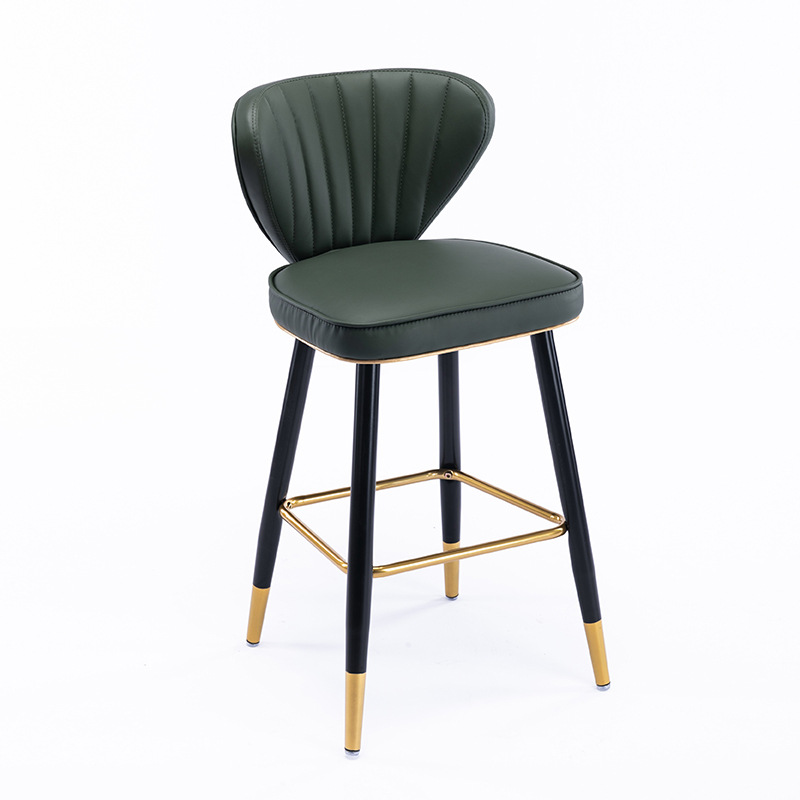 luxury metal pu leather bar chair counter high bar stools