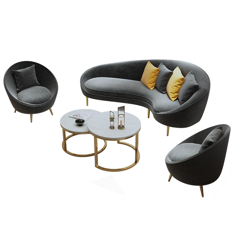 luxury design modern 3 seater velvet sofa for living room