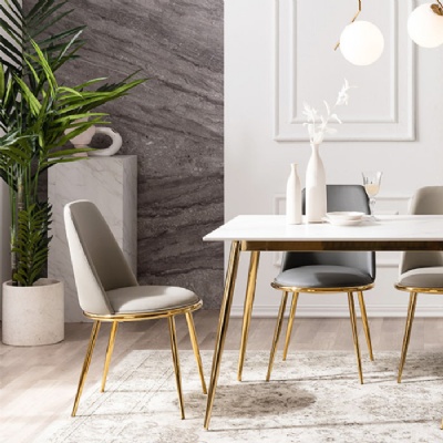 furniture upholstered leather dining chairs with gold legs