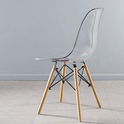 plastic chair transparent plastic cafe chair with wooden legs