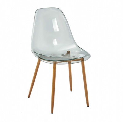 plastic chair transparent plastic cafe chair with metal legs