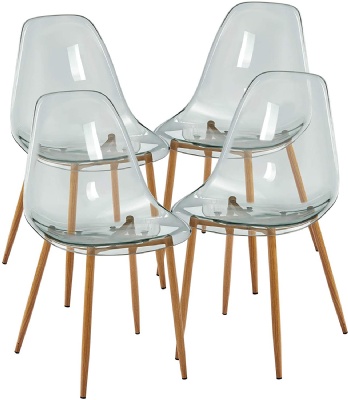 plastic chair transparent plastic cafe chair with metal legs