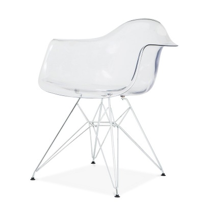 Yaweijia chrome metal leg plastic chair transparent