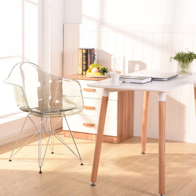 Yaweijia chrome metal leg plastic chair transparent