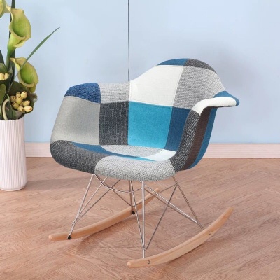 dining upholstered patchwork fabric wooden rocking chairs for adults