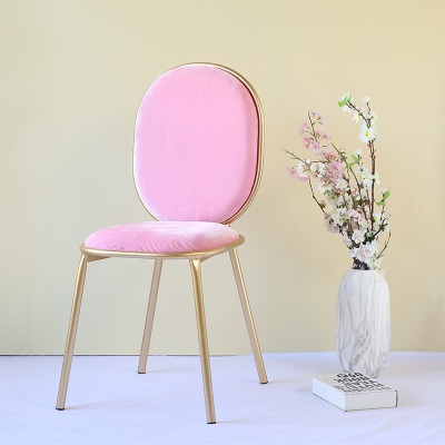 gold leg modern nordic velvet chair pink