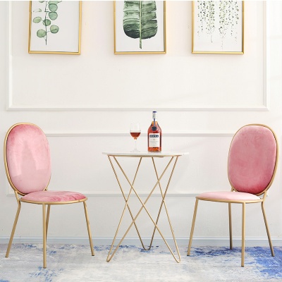 gold leg modern nordic velvet chair pink