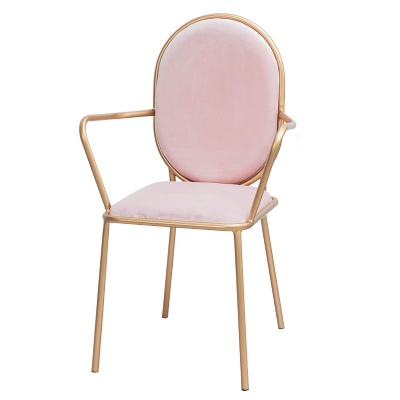 gold leg modern nordic arm velvet chair pink