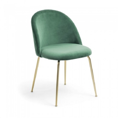 gold leg modern velvet green upholstered dining chair
