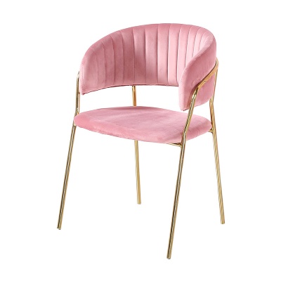 gold leg upholstered home dining velvet fabric leisure chairs