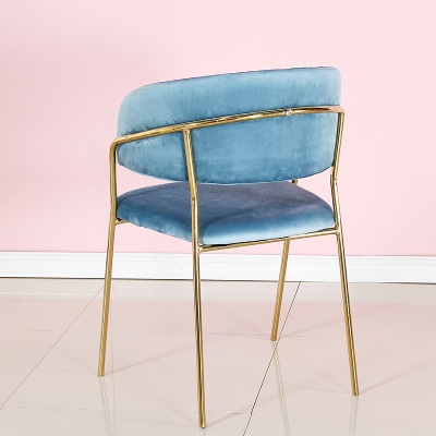 gold leg upholstered home dining velvet fabric leisure chairs