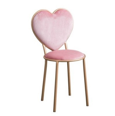golden leg nordic heart shape padded velvet dining chairs