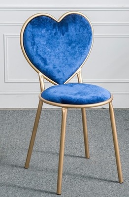 golden leg nordic heart shape padded velvet dining chairs