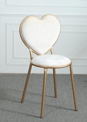 golden leg nordic heart shape padded velvet dining chairs