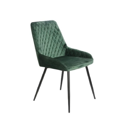metal black leg velvet upholstered home accent chair