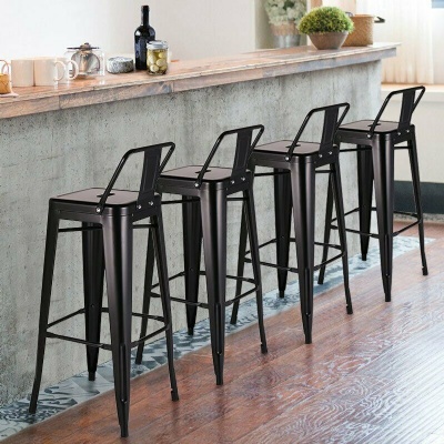 stackable chair metal frame backrest stool coffee chair