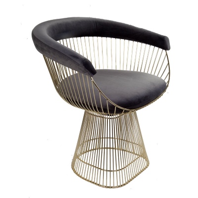 upholstery chairing wire mesh metal gold dining chair