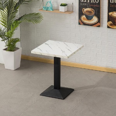 metal leg MDF top square shape wood dining table