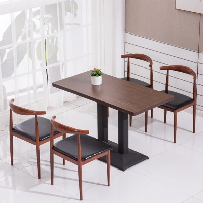 metal leg MDF top rectangle shape wood dining table