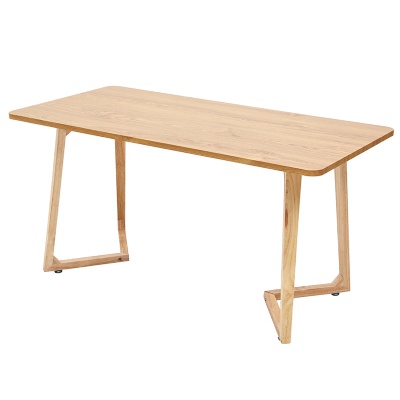 Solid wood leg mdf wooden rectangle dining table