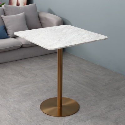 stainless steel leg luxury marble top round dining table