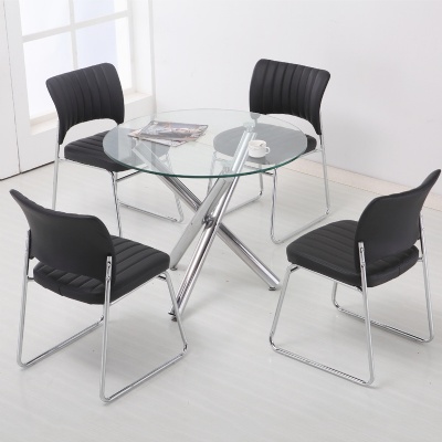 round tempered glass new european design dining table