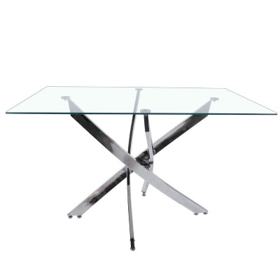 rectangle tempered glass manual glass cutting dining table