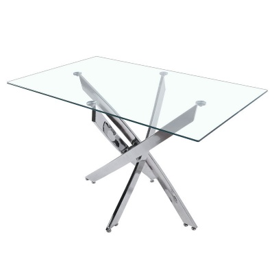 rectangle tempered glass manual glass cutting dining table