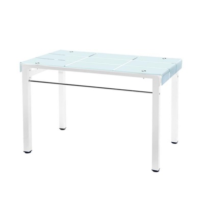rectangle luxury tempered curved glass dining table