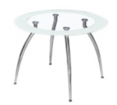 Round tempered glass small chrome glass tables