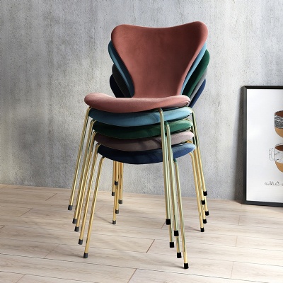 stackable gold leg nordic velvet dining room chairs modern