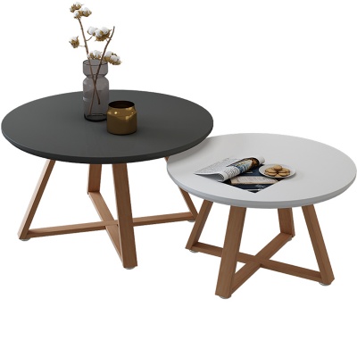 Solid wood leg mdf cafe furniture table coffee round table