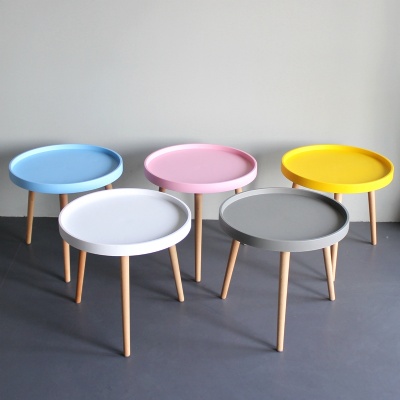 nordic wholesale wood leg plastic round top coffee table