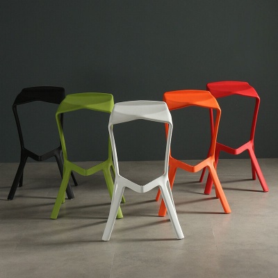 cheap nordic plastic kitchen bar stools chair without back