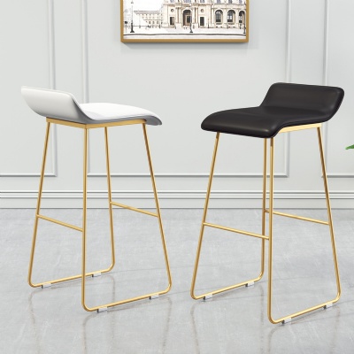 classic luxury chairs metal frame leather bar counter stool leather