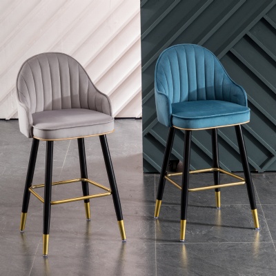 luxury metal pu leather bar chair counter high bar stools