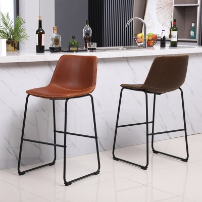 pu leather metal high bar stool chair with leather