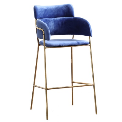 luxury hot sell gold leg bar chair velvet bar stool