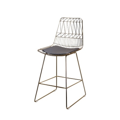 high back classic golden leg iron restaurant vintage metal wire bar stool chairs