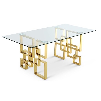 tempered glass gold stainless steel console table indoor furniture