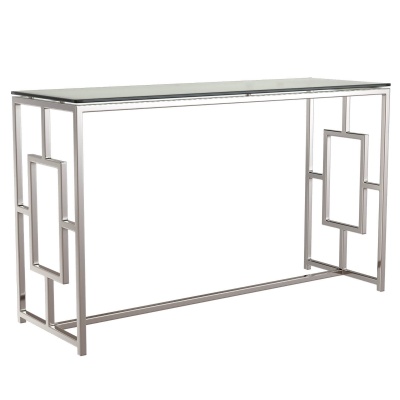 tempered glass New design mirror glass table stainless steel dining table