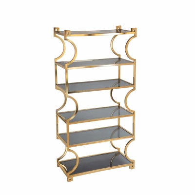 Golden Finished Circle Design Stainless steel Serving trolley Decorative Serving Trolley For Home Hotel at Wholesale price