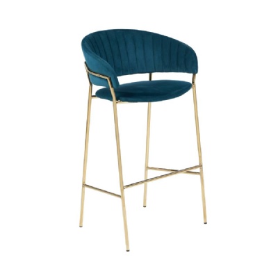 luxury hot sell gold leg bar chair velvet bar stool