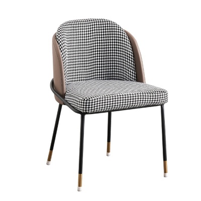 Modern Nordic Italian Style Dining Chair Simple Cafe Casual Home Restaurant Backrest Chair Fabric