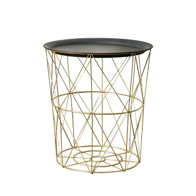 Coffee Table Small Steel Wire Round Cage Coffee Table Metal Wire Coffee Table